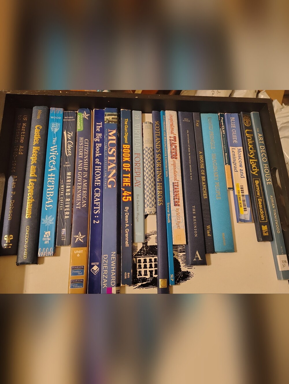 20 Blue & Navy Cut Book Spines | Craft & Junk Journal Supply Lot